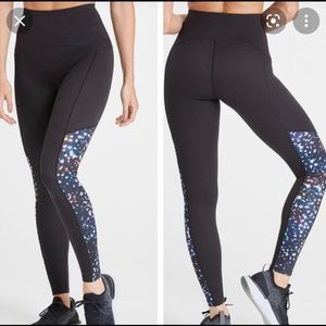 Spanx Booty Boost Active Full Length Cosmic Black Leggings Size Large